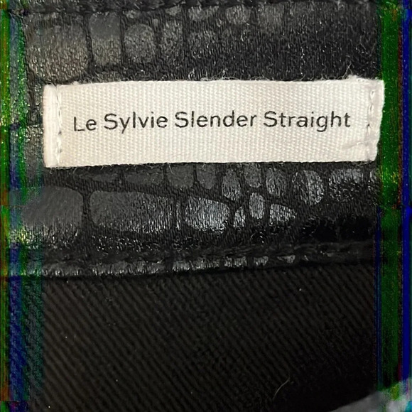 Frame Le Sylvie Slender Straight Jeans in Noir Croc - NEW - Size 30 - Picture 7 of 11